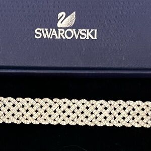 Swarovski Silver-Tone Woven Bracelet